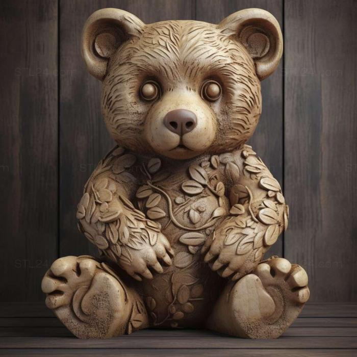 Nature and animals (teddy bear 2, NATURE_2198) 3D models for cnc